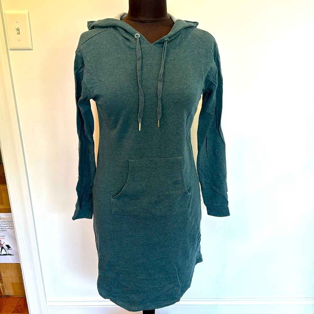 The Limited Green Hooded Sweatshirt Dress Size XS